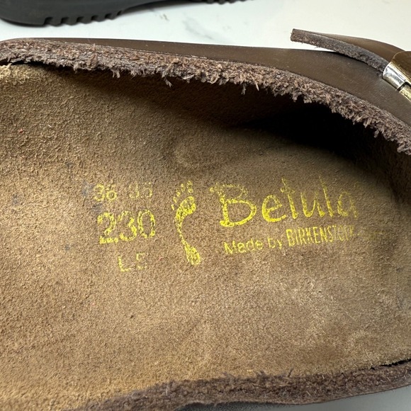 Betula by Birkenstock Leather Slides Adjustable Buckle Sandals Size EU 36 - US 5 - Picture 11 of 12